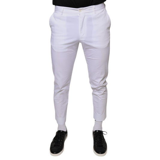 Dolce & Gabbana White Cotton Skinny Dress Pants