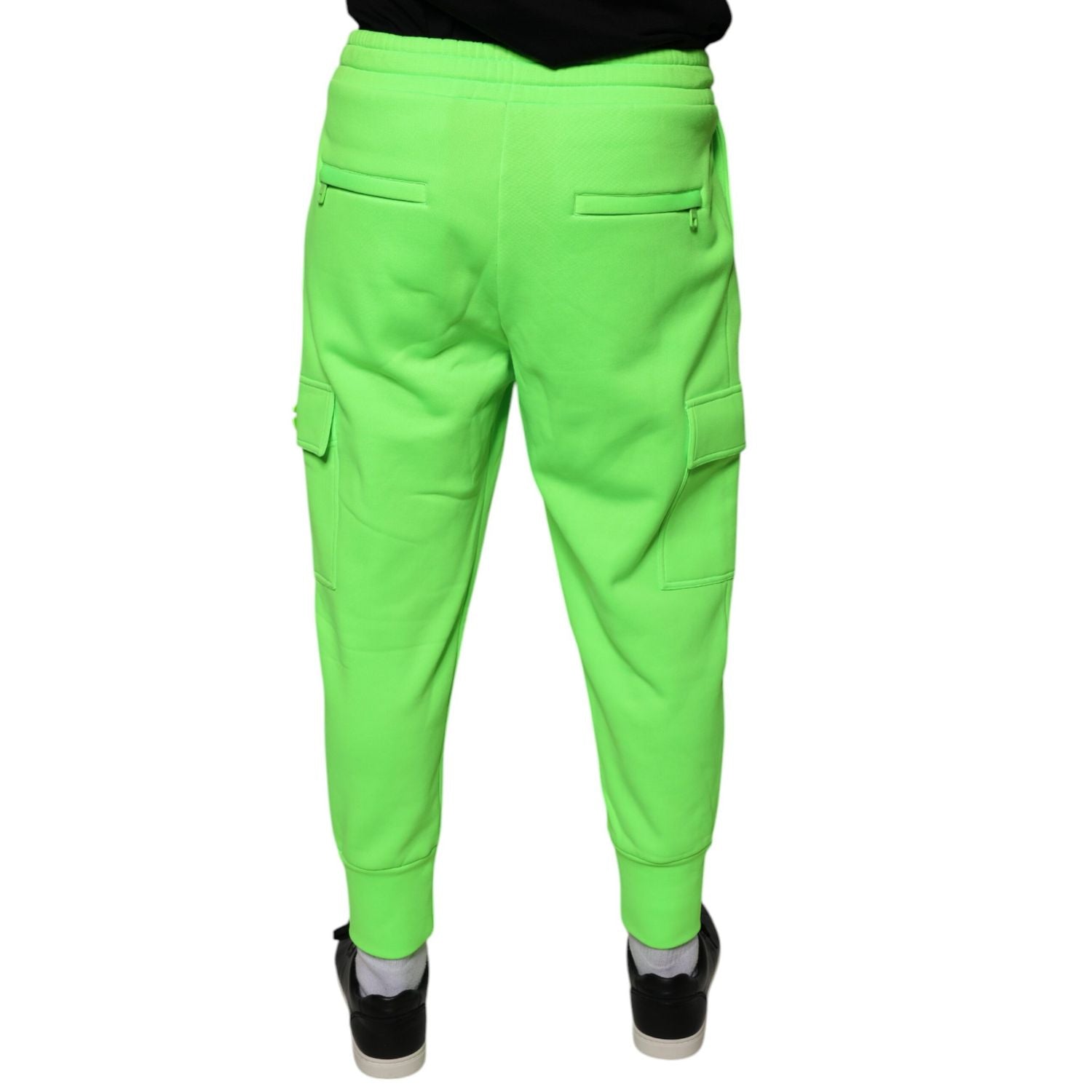 Dolce & Gabbana Neon Green Polyester Cargo Jogger Sweatpants Pants