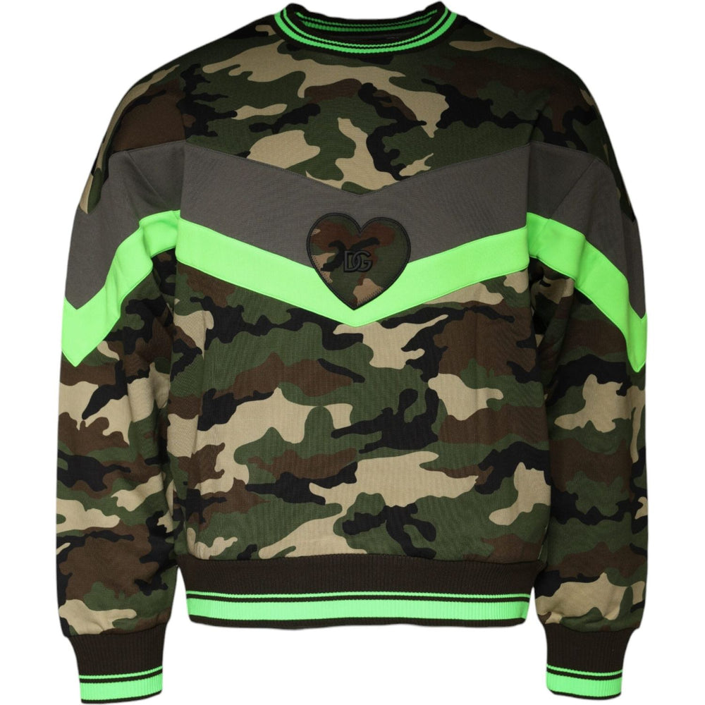 Dolce & Gabbana Multicolor Camouflage Sweatshirt Sweater TSH86730-50