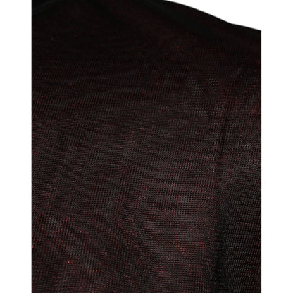 Dolce & Gabbana Maroon Polyester Crew Neck Pullover Sweater