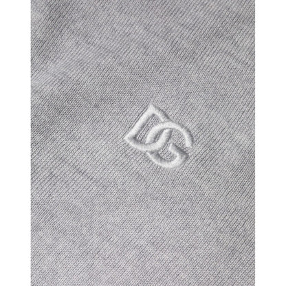 Dolce & Gabbana Light Gray Wool Crew Neck Pullover Sweater