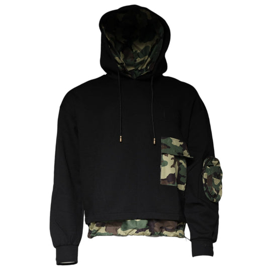 Dolce & Gabbana Black Pocket CottonHooded Sweatshirt Sweater