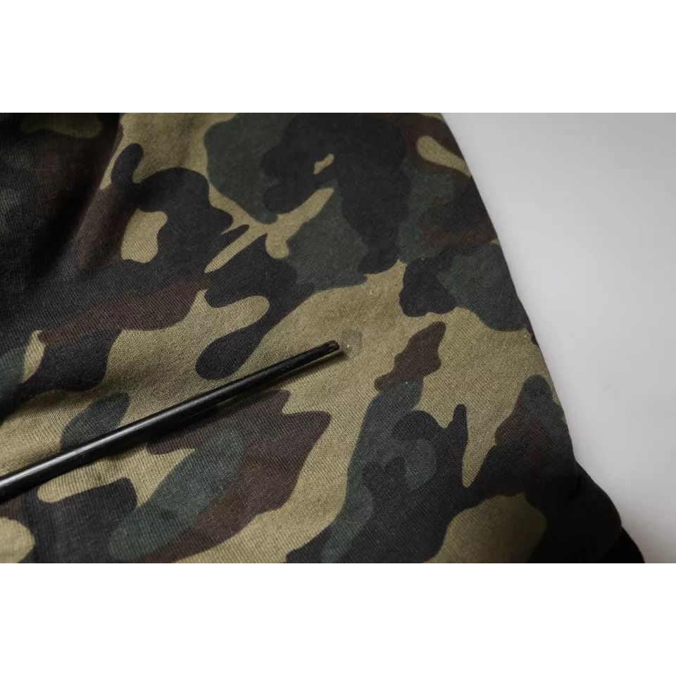 Dolce & Gabbana Black Camouflage Hooded Sweatshirt Sweater