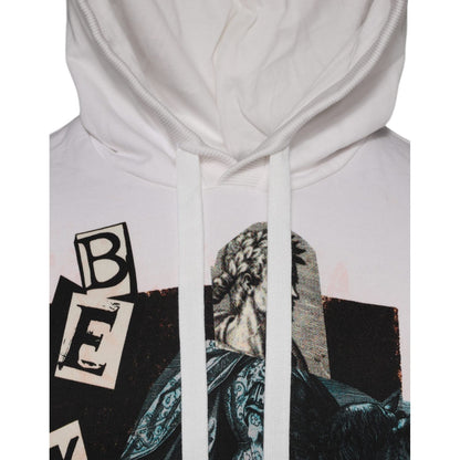 Dolce & Gabbana White Caesar Cotton Hooded Pullover Sweater