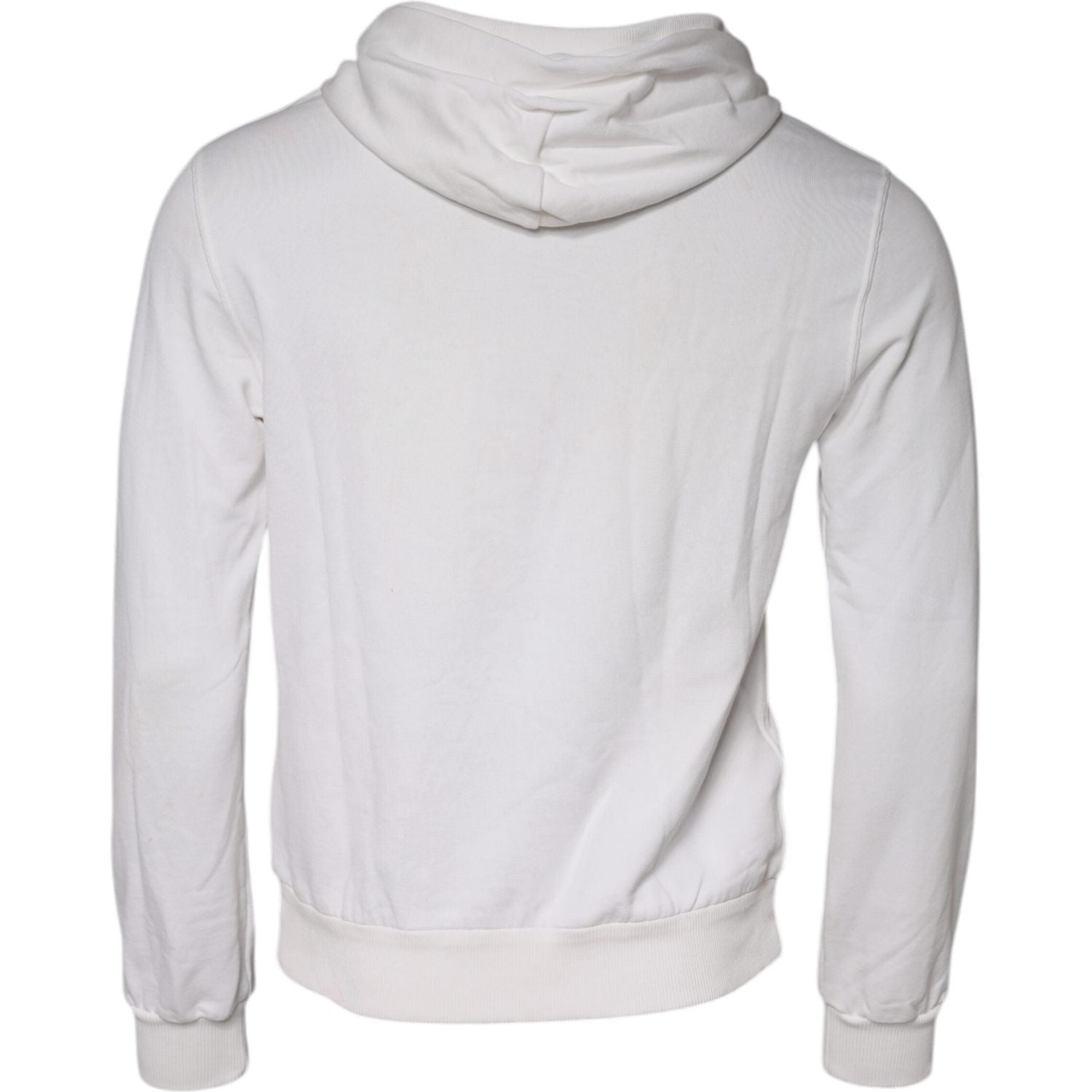 Dolce & Gabbana White Caesar Cotton Hooded Pullover Sweater