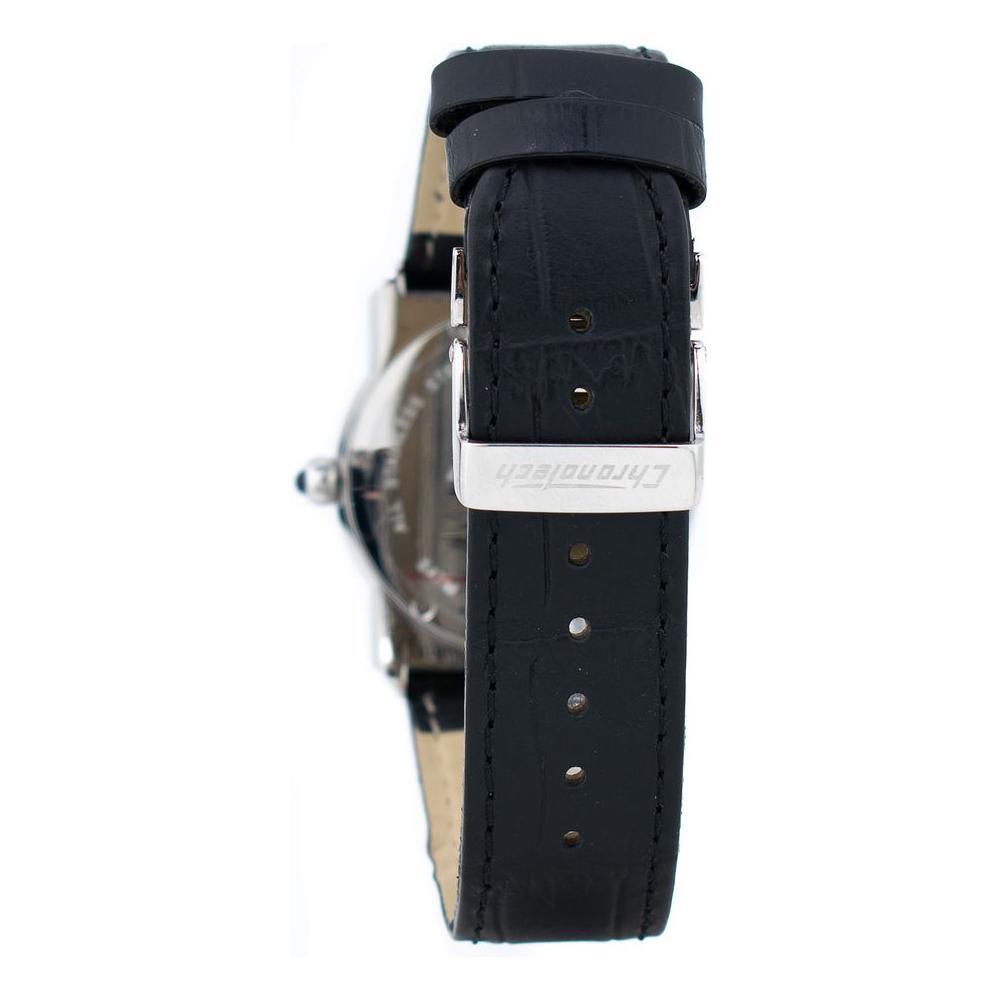 Chronotech Black Leather Watch