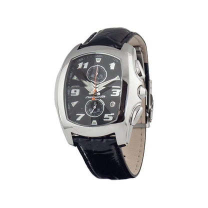 Chronotech Black Leather Watch
