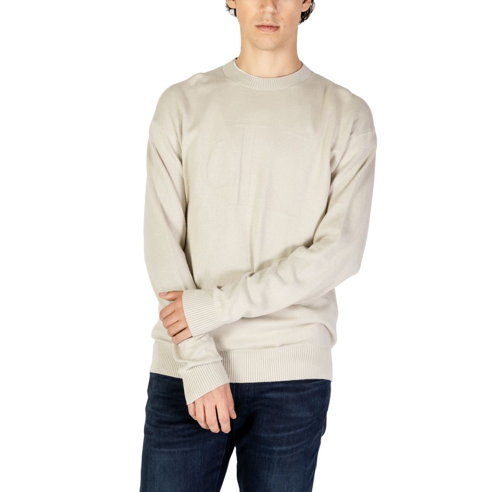 Calvin Klein Jeans Beige Organic Cotton Sweatshirt