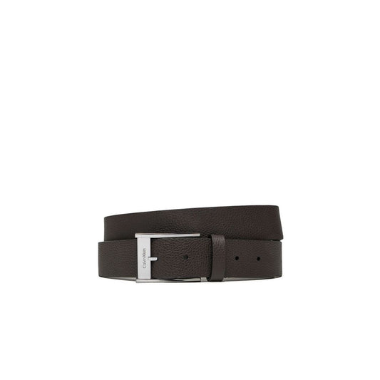 Calvin Klein brown leather belt for men, Autumn/Winter collection, 100% leather, 105cm length, 3.5cm width, 0.2cm depth.
