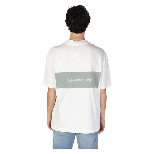 Calvin Klein Jeans Beige Recycled Cotton T-Shirt Calvin Klein Jeans Light Gray