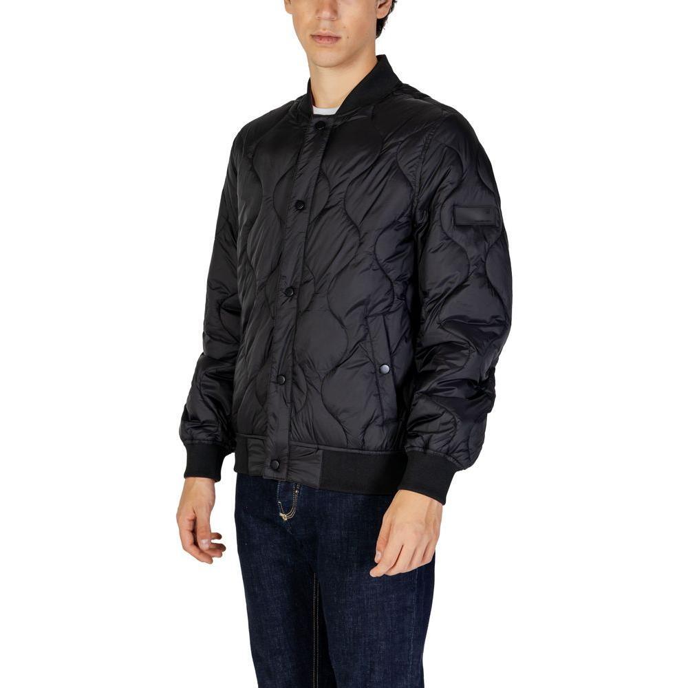 Gianni Lupo Black Polyamide Jackets & Coat GI-14787700009-IT52 | XL