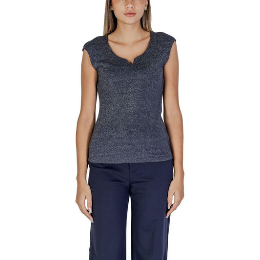 Street One women's blue viscose top for fall/winter collection, 82% viscose, stylish and comfortable t-shirt.