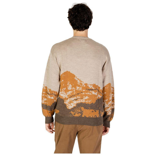 Back view of Gianni Lupo Brown Acrylic Sweater from the men's fall/winter collection with 70% acrylic and 30% wool composition.
