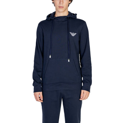 Emporio Armani Underwear Blue Cotton Hoody