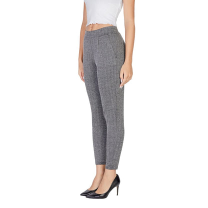 ICHI Black Polyester Skinny Pants