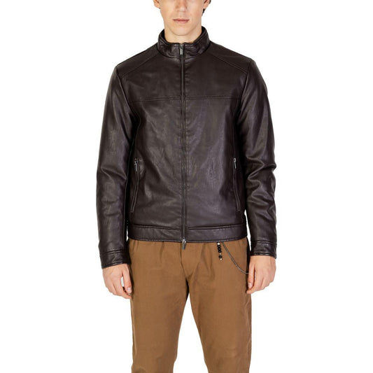 Hamaki-Ho brown viscose jacket for men, fall/winter collection, 60% viscose and 40% polycarbonate, stylish outerwear.