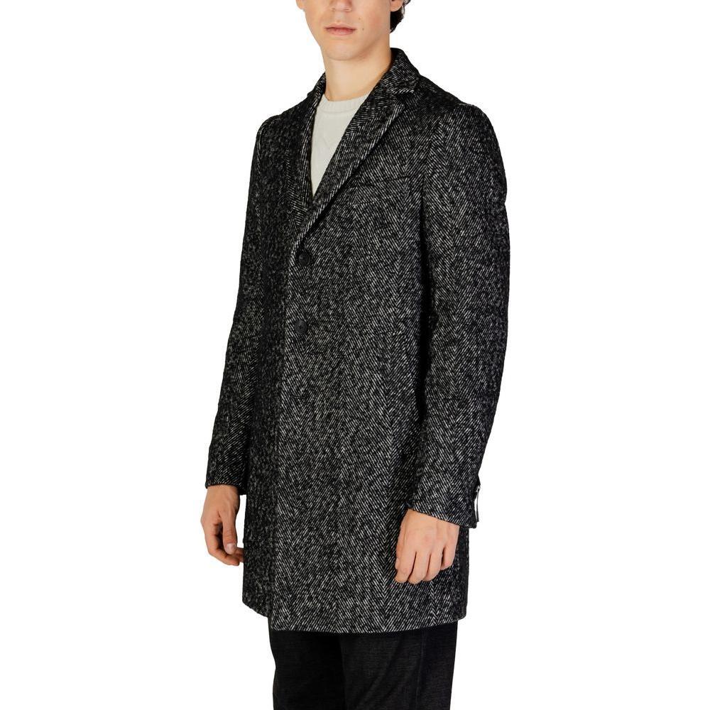 Hamaki-Ho Black Polyester Coat HA-15670100009-IT48 | M