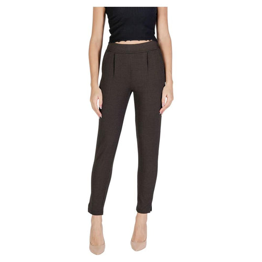 ICHI women's brown polyester jeans and pant for fall/winter collection, featuring a stylish design with a comfortable fit.