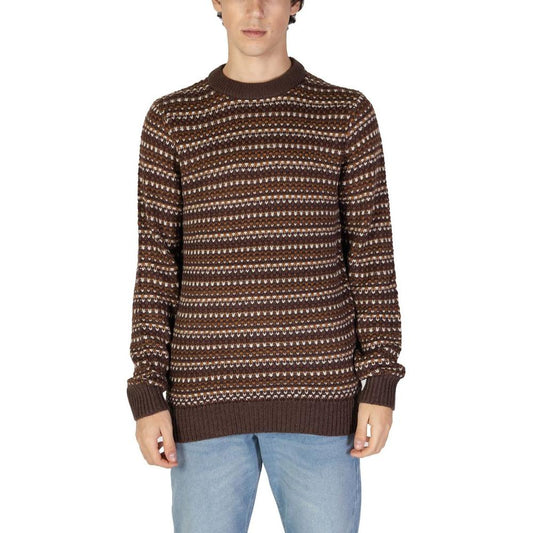 Men's Only & Sons brown cotton sweater, fall/winter knitwear, 60% cotton, 40% acrylic, stylish and warm