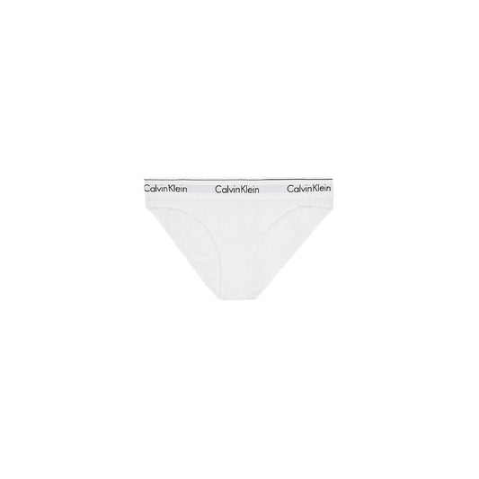 Calvin Klein white cotton underwear bikini brief with logo waistband, offering comfort and style with a minimalist design.