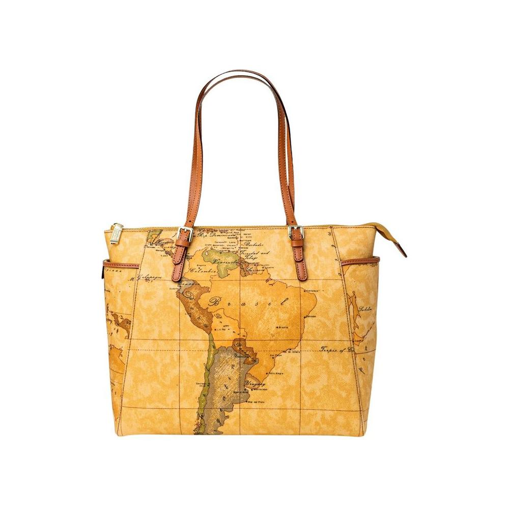Front view with bag zipped and handles upright.