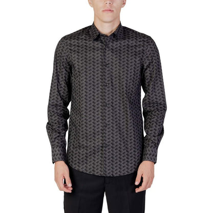 Antony Morato Gray Cotton Pattern Shirt