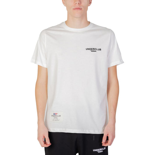 Underclub white cotton T-shirt for men, autumn winter collection, 100% cotton casual wear, front view on model.