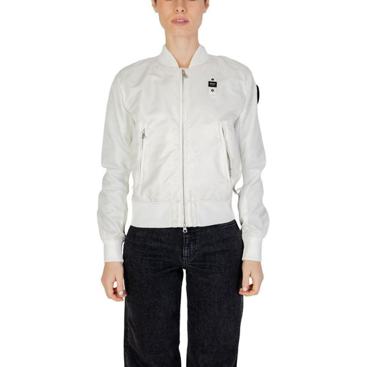 Blauer white women's polyamide jacket for spring-summer collection, featuring a lightweight and stylish design.