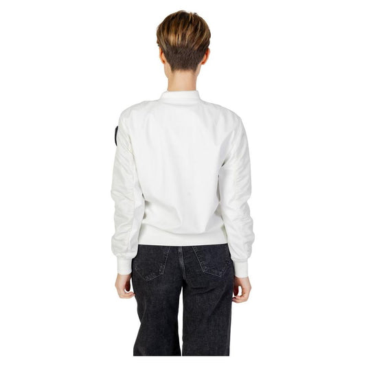 Back view of Blauer Women's White Polyamide Jacket, Spring/Summer collection, featuring 100% PA fabric for casual style.