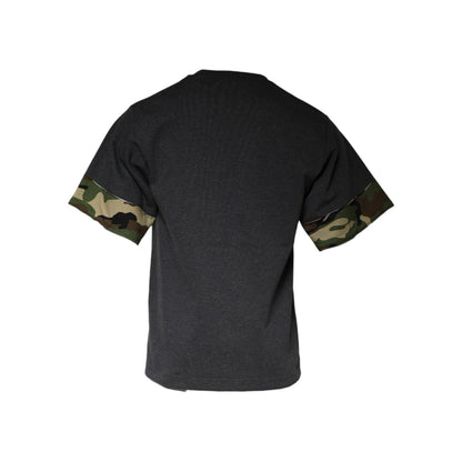 Dolce & Gabbana Dark Gray Camouflage Crew Neck T-shirt