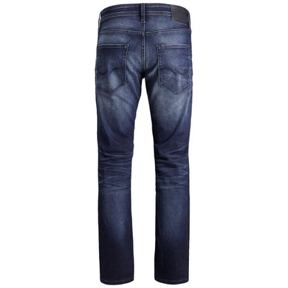 Jack Jones Blue Cotton Relaxed Fit Jeans