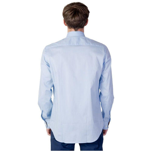 Alviero Martini Prima Classe Blue Cotton Shirt Alviero Martini Prima Classe Light Gray