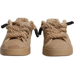 Dolce & Gabbana Brown Jute Fabric Low Top Men Sneakers Shoes MV6384-39