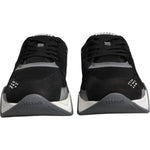 Versace Black Leather Neoprene Chunky Low Top Sneakers Squalo Shoes MV6396-42