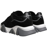 Versace Black Leather Neoprene Chunky Low Top Sneakers Squalo Shoes MV6396-42
