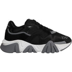 Versace Black Leather Neoprene Chunky Low Top Sneakers Squalo Shoes MV6396-42