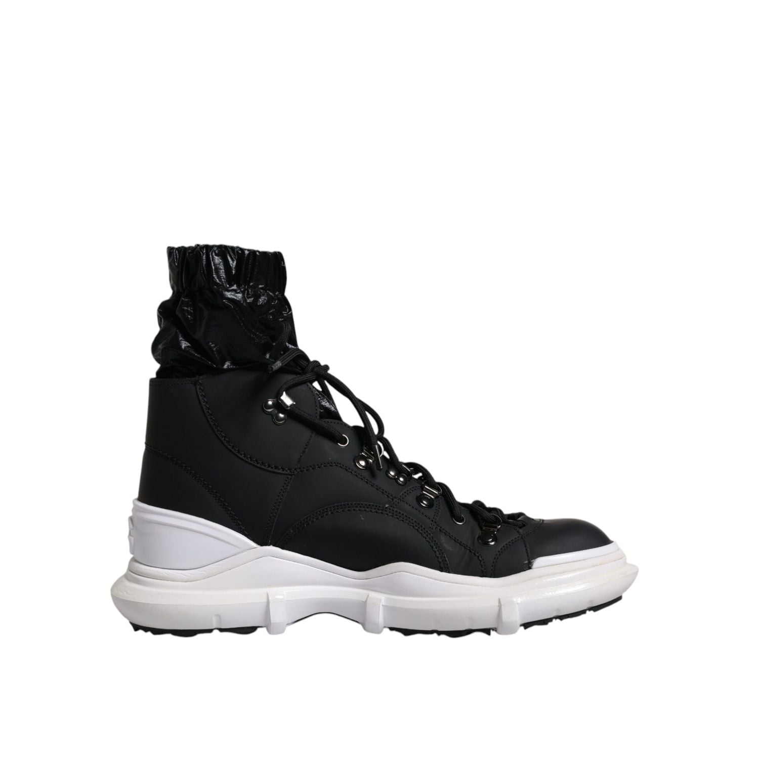 Dolce & Gabbana Black Nylon Galileo High Top Sneakers Shoes