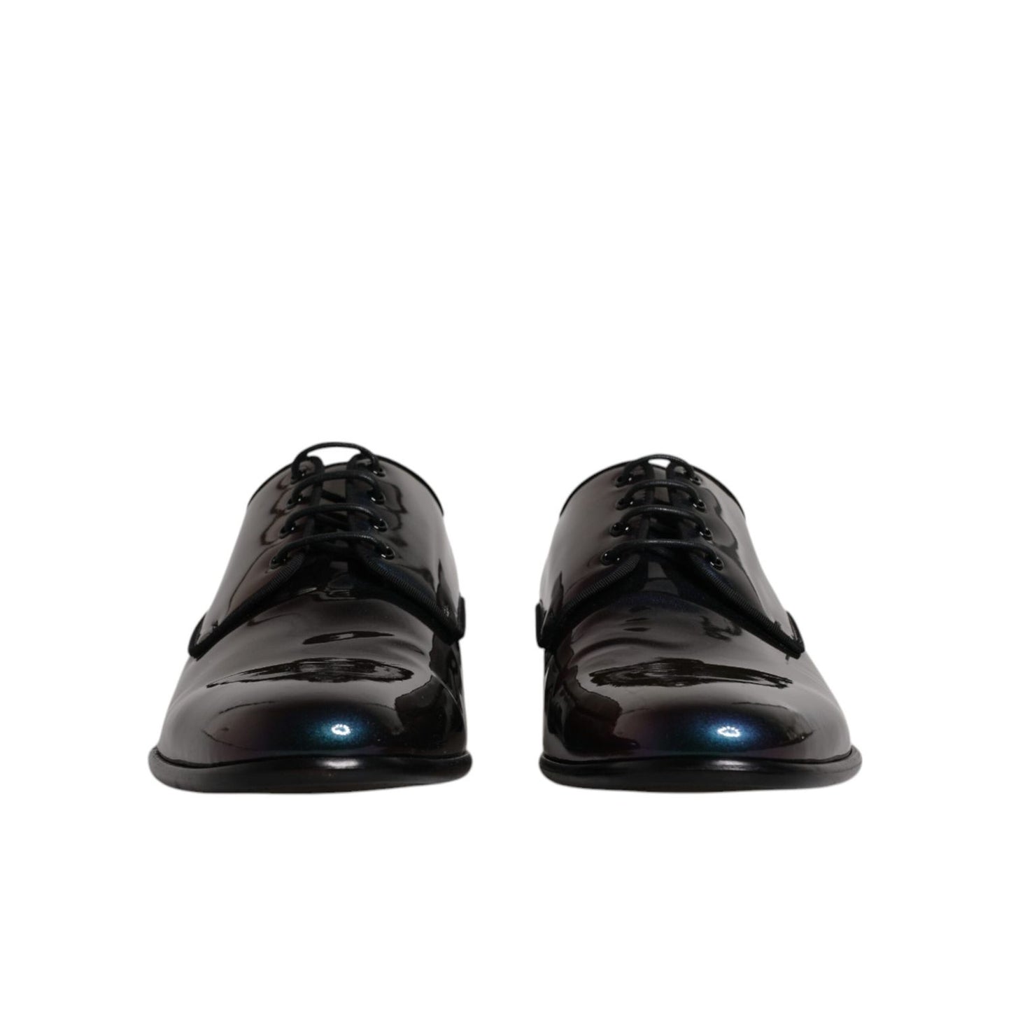 Dolce & Gabbana Peacock Patent Leather Derby Men Dress Shoes