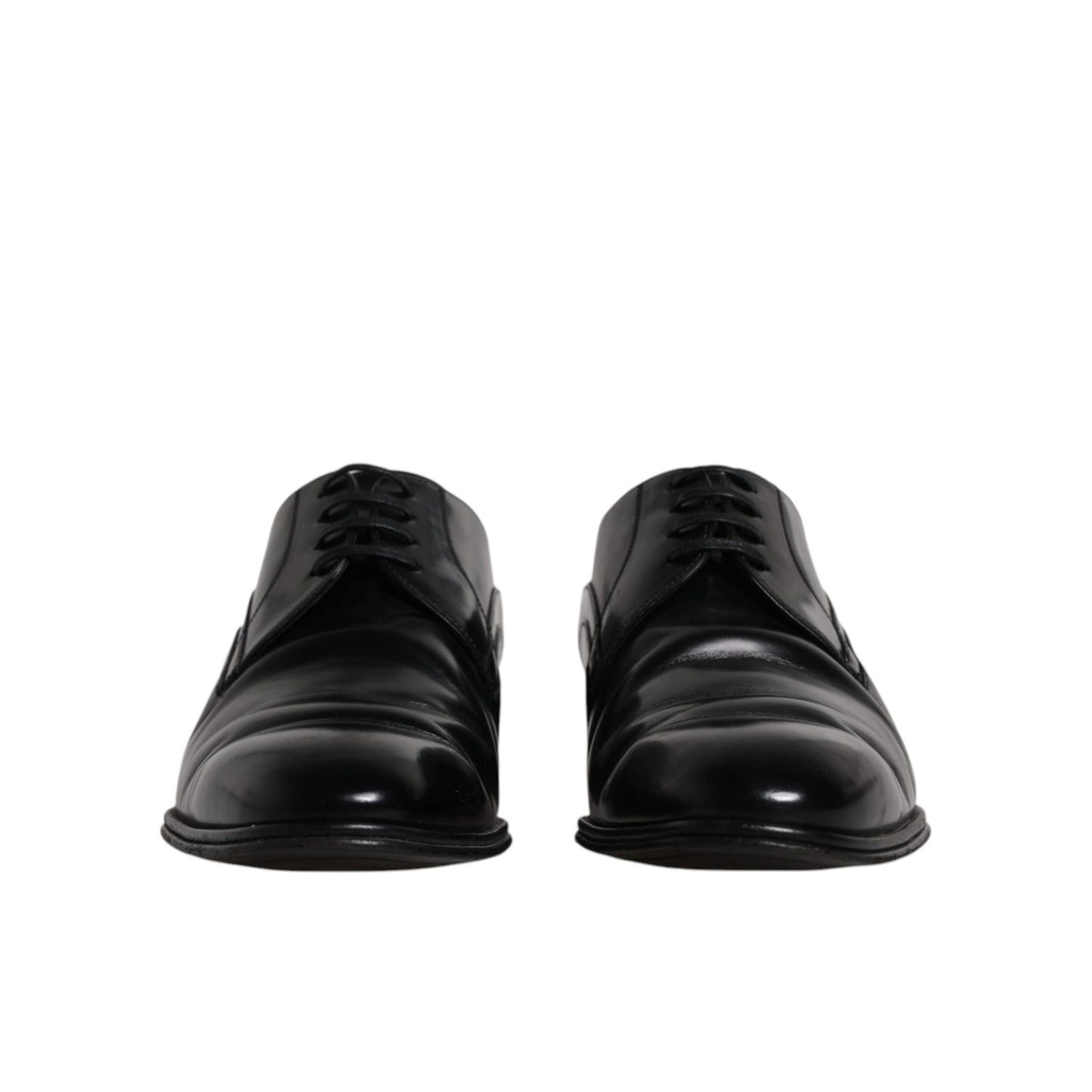 Dolce & Gabbana Black Leather Derby Formal Men Dress Shoes