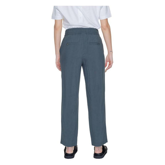 Street One women's green viscose pants from the Spring/Summer collection shown from the back view.