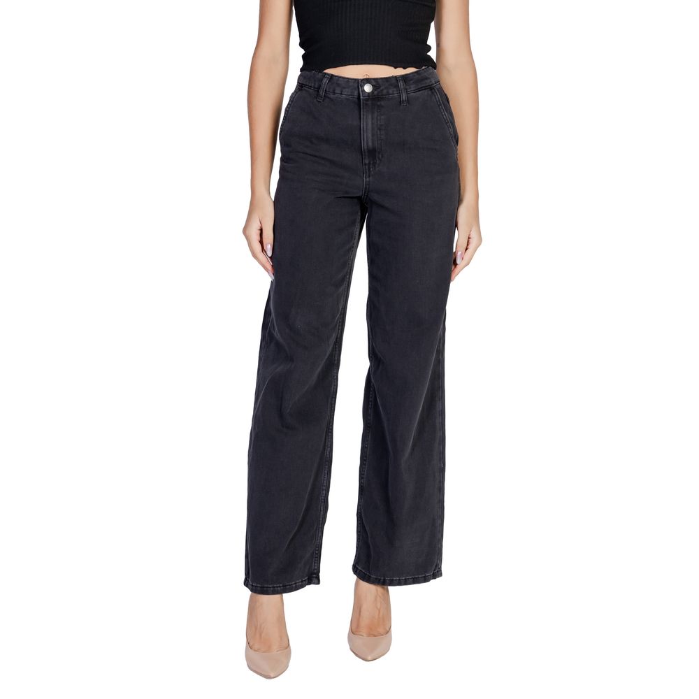 Jacqueline De Yong Black Cotton Relaxed Fit Jeans