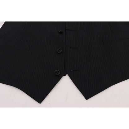 Dolce & Gabbana Black STAFF Wool Striped Vest