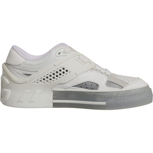 Dolce & Gabbana White DG Logo CUSTOM 2.Zero Sneakers for men, low-top, leather, lace-up, made in Italy, exclusive design.