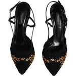 Dolce & Gabbana Dolce & Gabbana Black Brown Lace High Heels Slingback Shoes LA12021-35