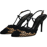 Dolce & Gabbana Dolce & Gabbana Black Brown Lace High Heels Slingback Shoes LA12021-35