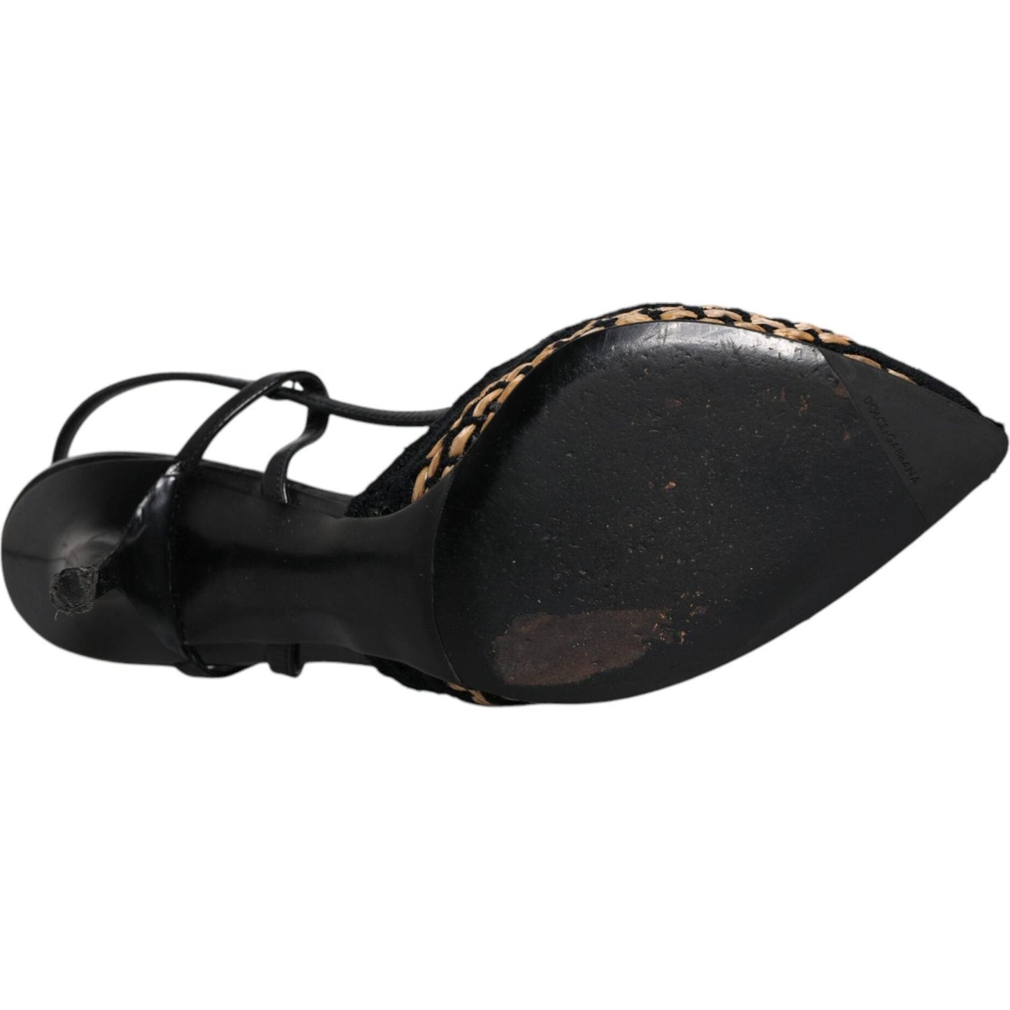 Dolce & Gabbana Dolce & Gabbana Black Brown Lace High Heels Slingback Shoes LA12021-35
