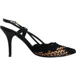 Dolce & Gabbana Dolce & Gabbana Black Brown Lace High Heels Slingback Shoes LA12021-35