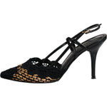 Dolce & Gabbana Dolce & Gabbana Black Brown Lace High Heels Slingback Shoes LA12021-35