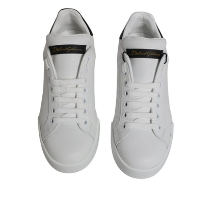 Dolce & Gabbana White Leather Classic Low Top Sneakers Shoes