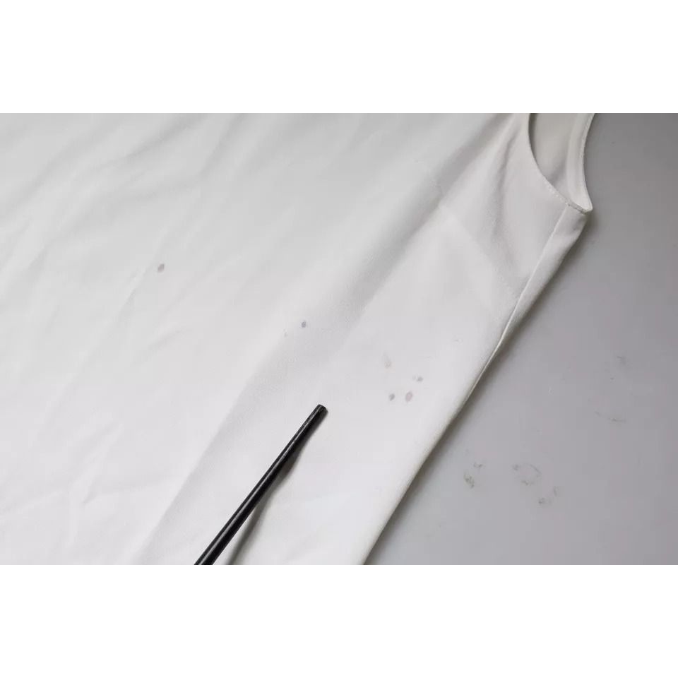 Patrizia Pepe White Mock Neckline Sleeveless Tank Blouse Top